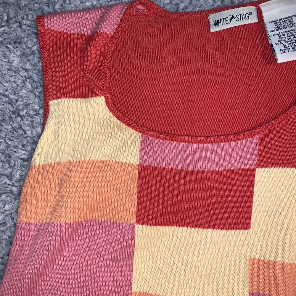 Vintage color block sweater vest